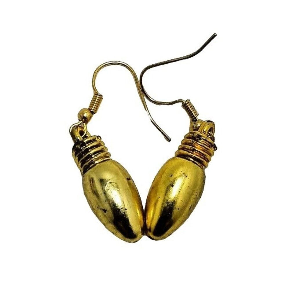 Christmas Light Bulb Earrings Gold